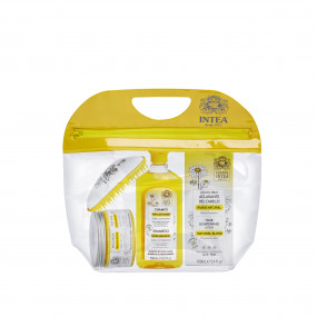 Behandlung für braunes und/oder dunkelblondes Haar.Kostenlose Haarbürste und Reisetasche.